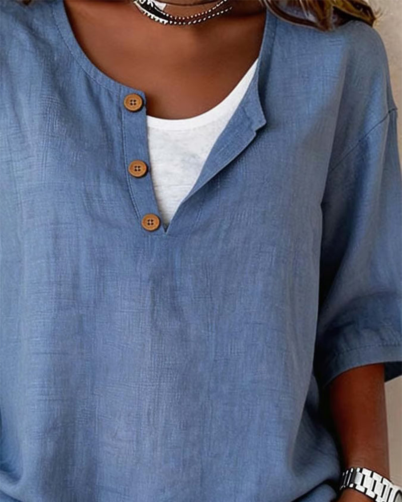 Bluse Fake Zweiteiler 3/4-Arm