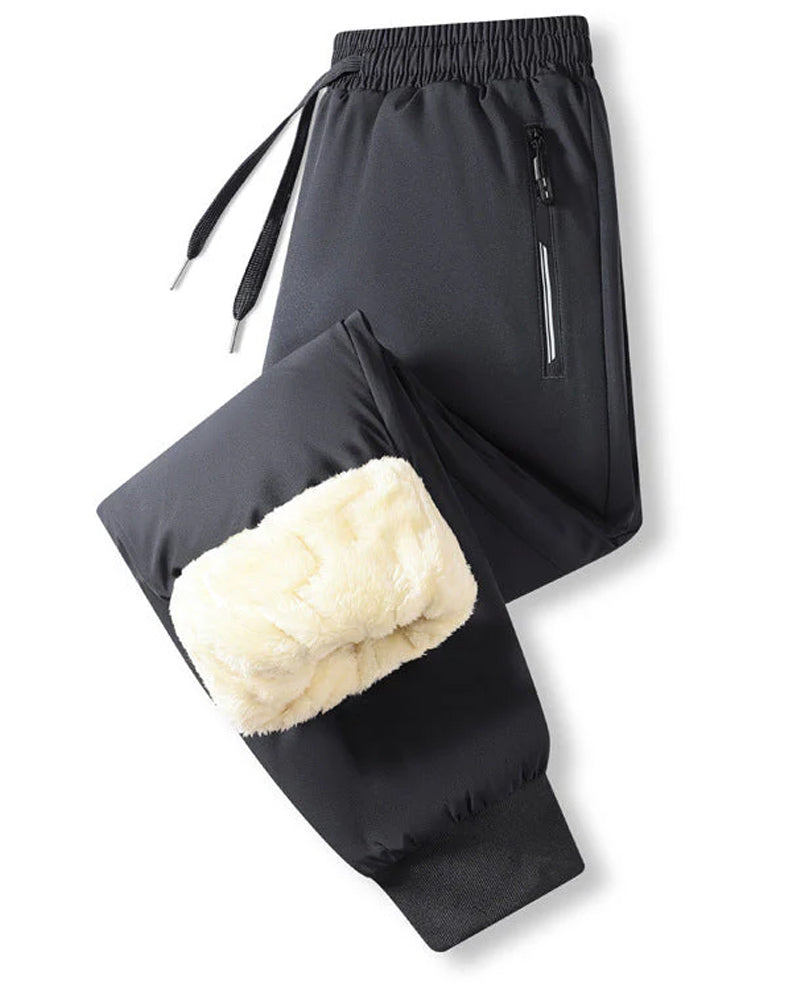 Herren Hose Warm Gefüttert Wasserdicht Zugband