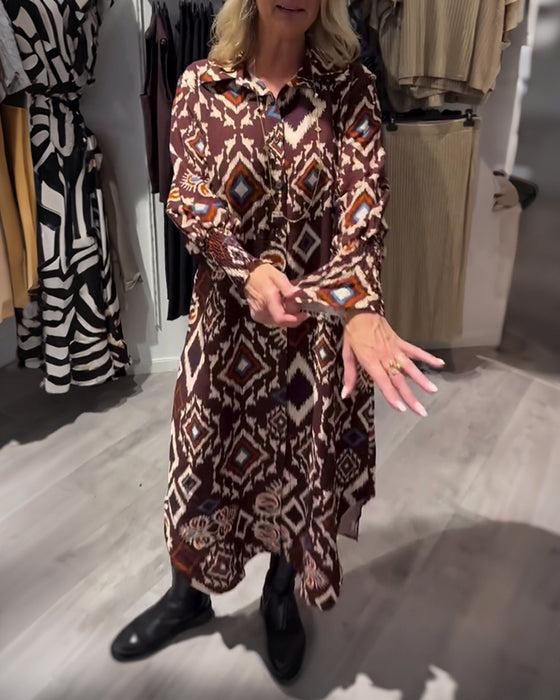 Kleid mit Hemd in Diamantmuster
