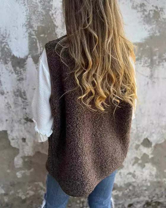 Weste Damen Herbst Knöpfli Kurz Warm