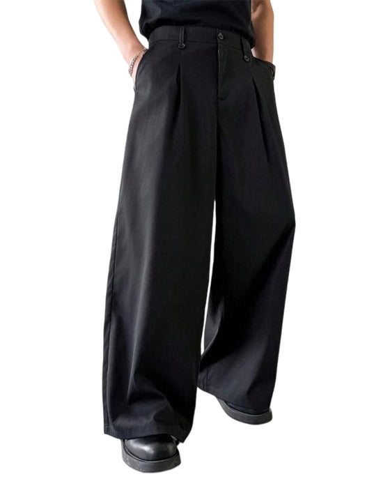 Hose Hohe Taille Knopf Hosenladen Breites Bein