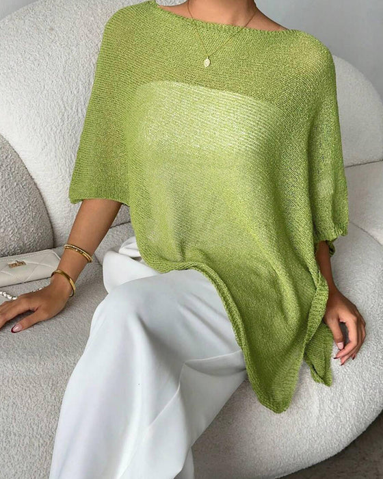 Pullover Umhang-Stil Pullover Einfarbig