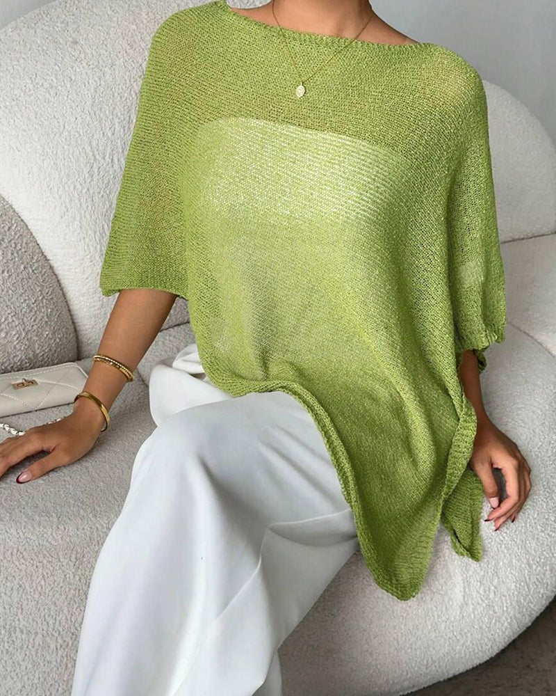 Pullover Umhang-Stil Pullover Einfarbig