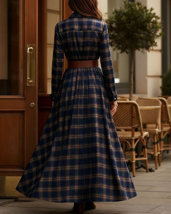 Kleid Kariert Lang Hemd