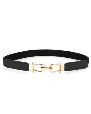 Damen Stretch Taillengürtel Retro Elastischer Schmaler Gürtel Für Damen Mit Goldschnalle