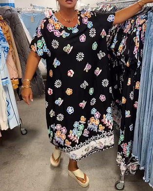 Kleid Oversize Bedruckt Locker