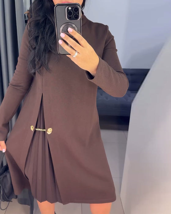 Elegantes Kleid mit gemustertem Patchwork