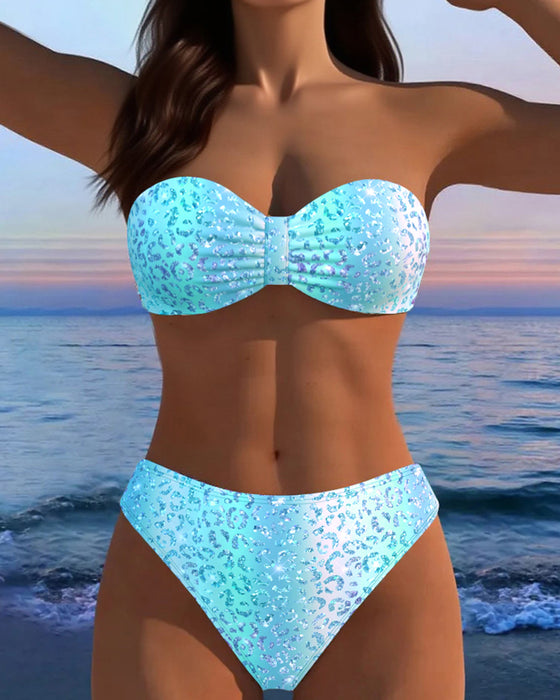 Bikini Leopardenmuster Bandeau