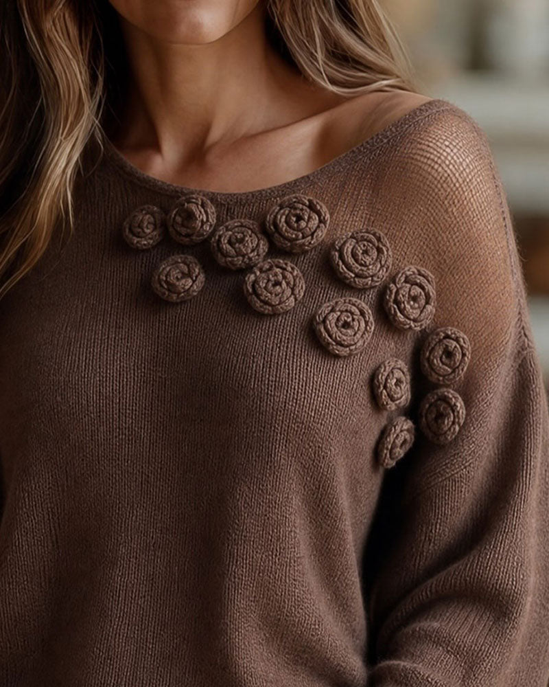 Pullover Unifarben Langarm Mode