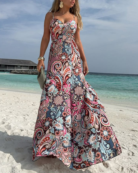 Kleid Strand Urlaub Bedruckt Umhängetasche