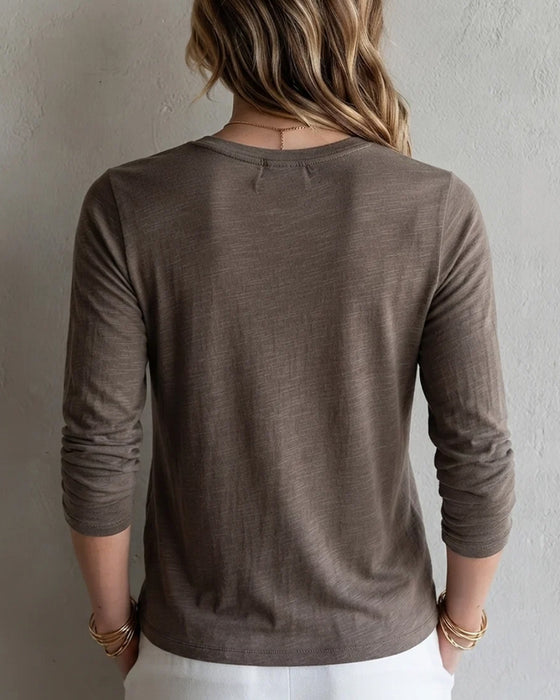 T-Shirt Saum Binden Langarm