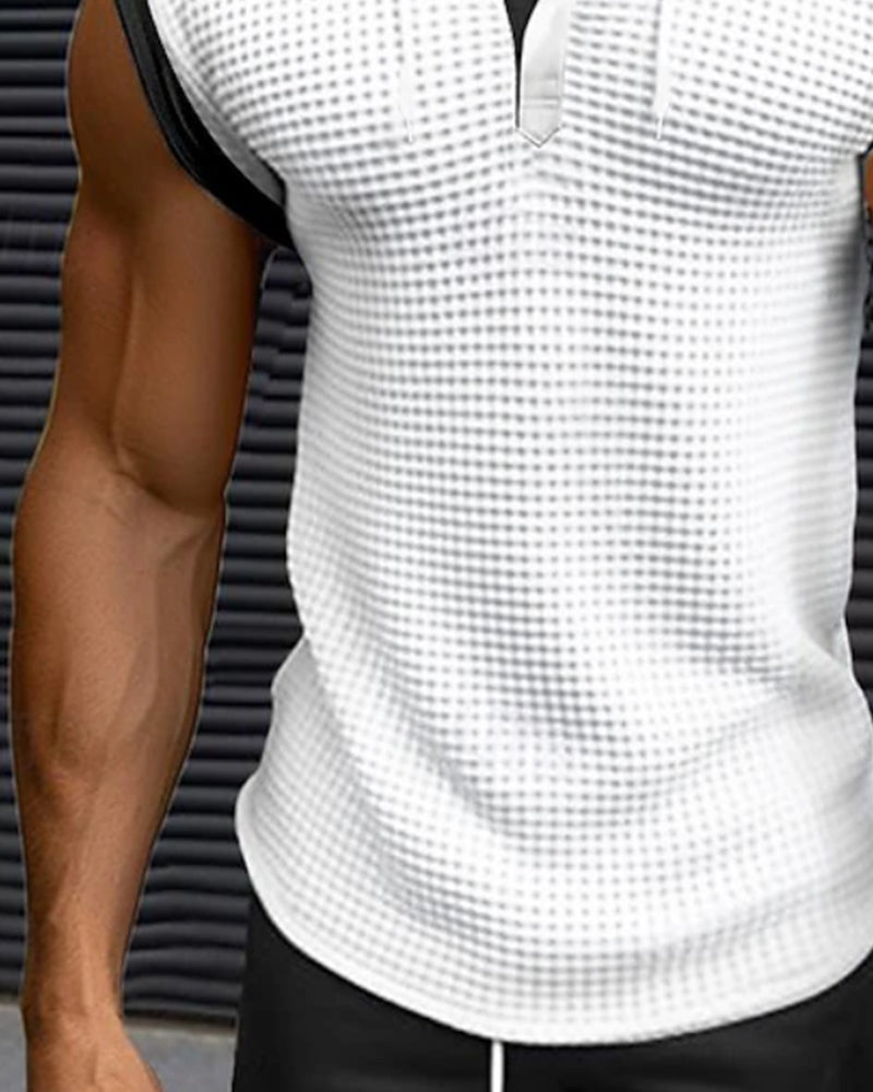 Tanktop Herren mit Kapuze Waffelstrick