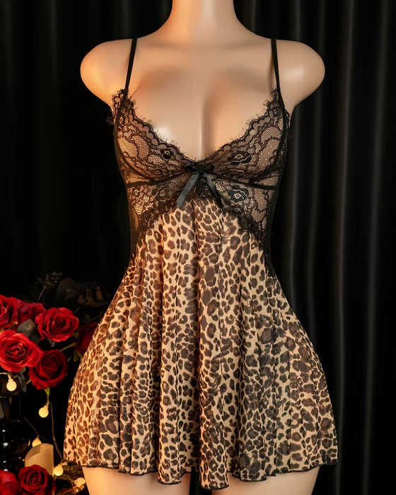 Lingerie Träger Tupfen Leopard Druck