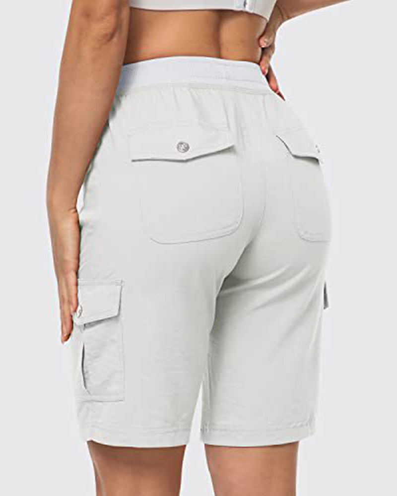 Damen Shorts Schnelltrocknende Cargoshorts Mit Taschen