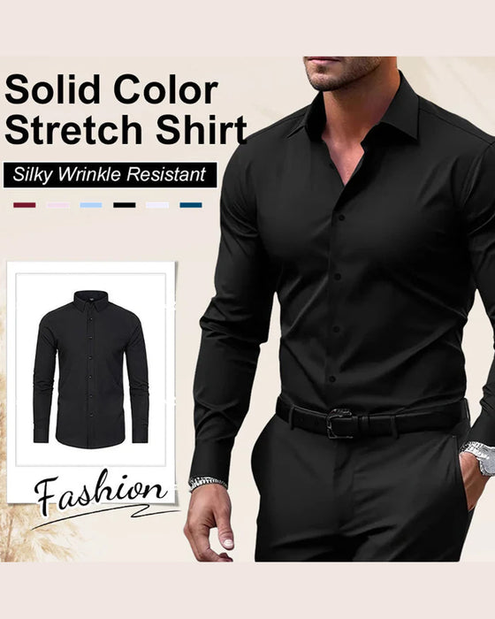 Herren Langarmhemd Uni