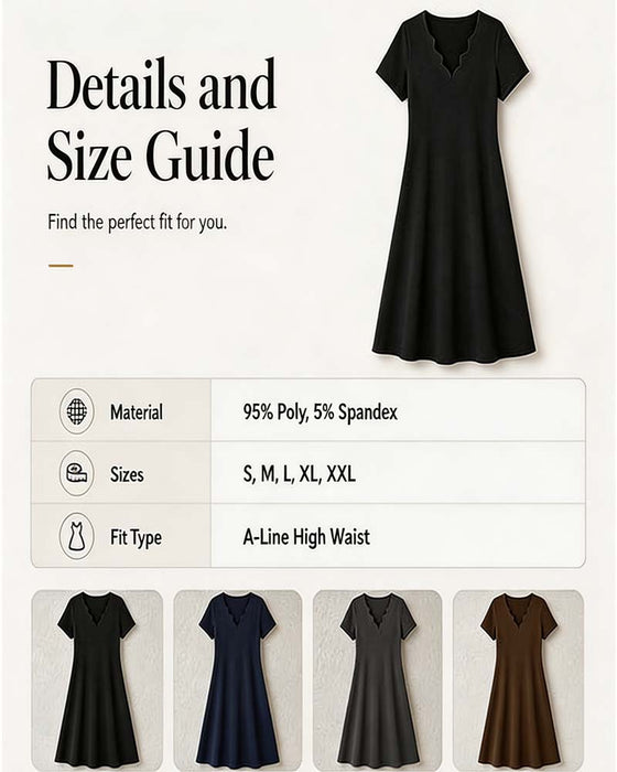 Kleid Kurzer Ärmel Uni