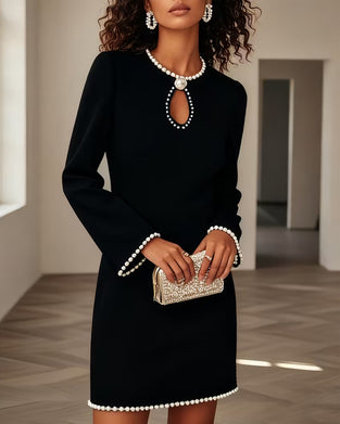 Kleid Stilvoll Langarm Gerade