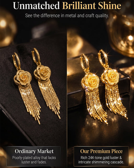 Goldblumen-Ohrringe Mit Quasten