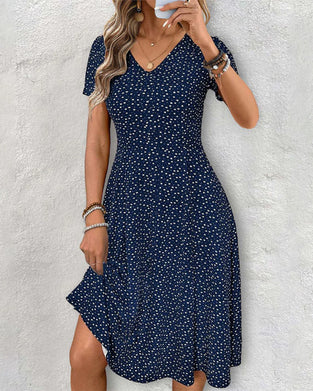 Kleid Herzförmig Tupfen Taille