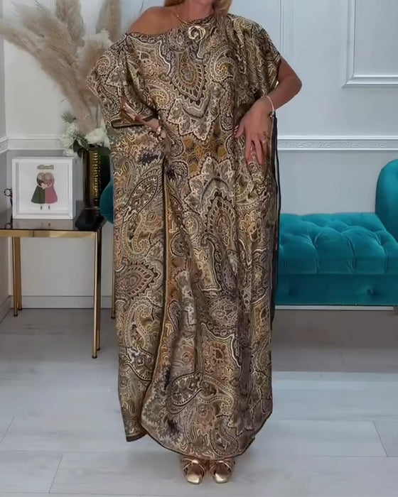 Kleid Ein-Schulter Asymmetrisch Off-Schulter Urlaub Maxi