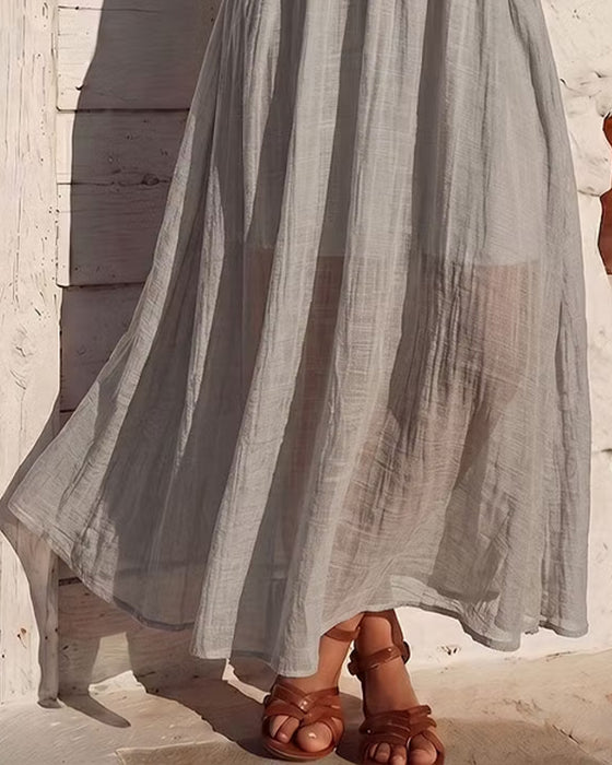 Kleid V-Ausschnitt Gerafft Spitze Patchwork