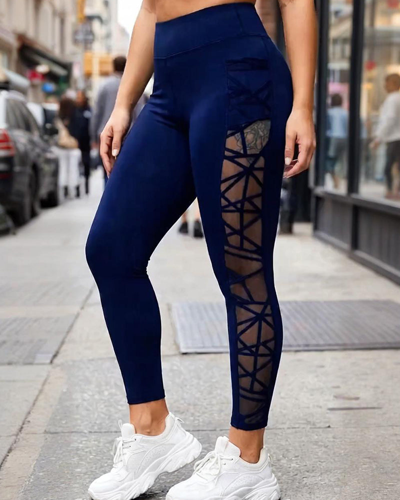 Yogahosen hochgeschnittene Farbblock