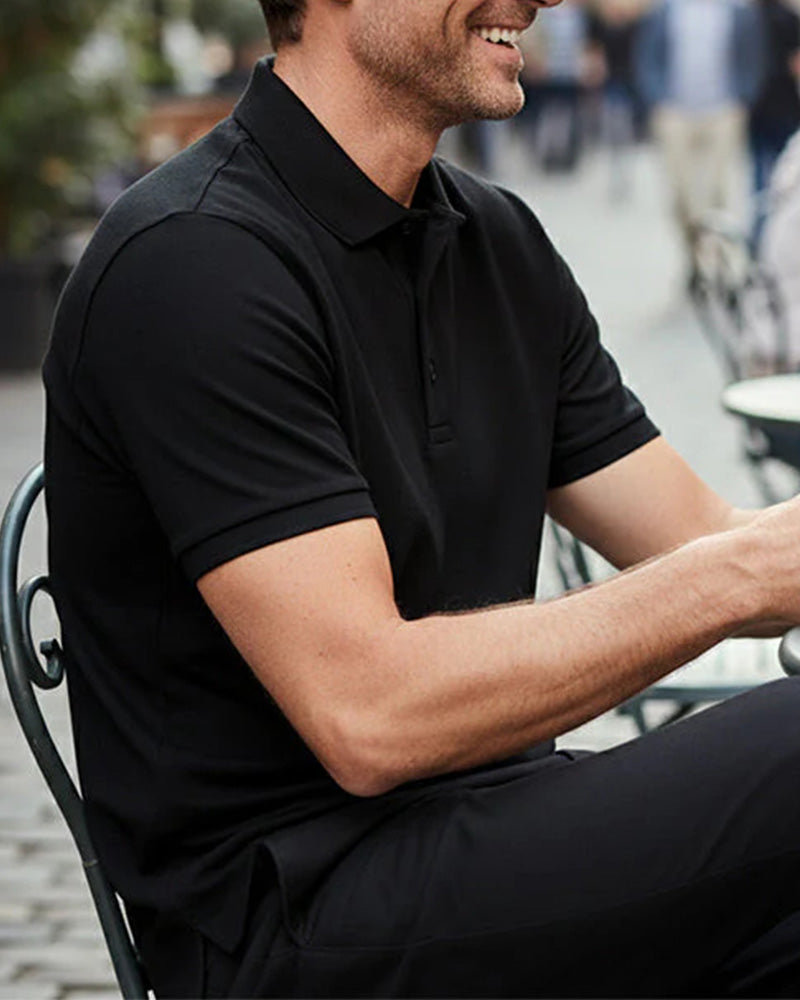 T-Shirt Herren Schnelltrocknend Kurzarm Revers