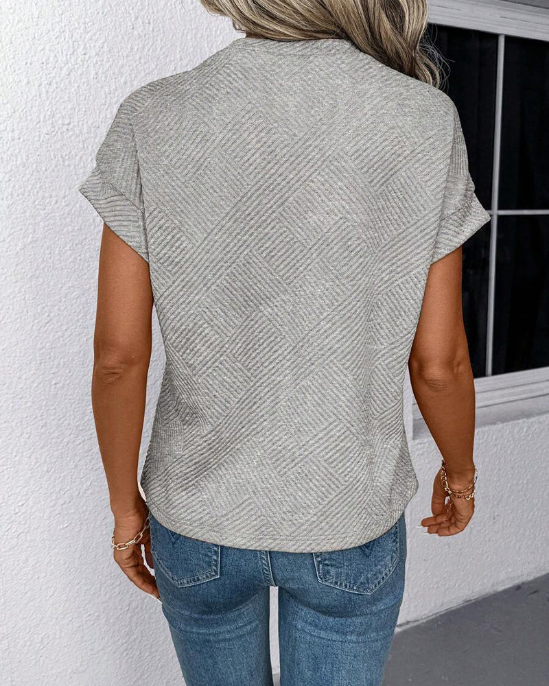 Bluse Einfarbig Rundhals