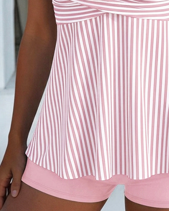 Tankini Gestreift Camisole Zweiteilig