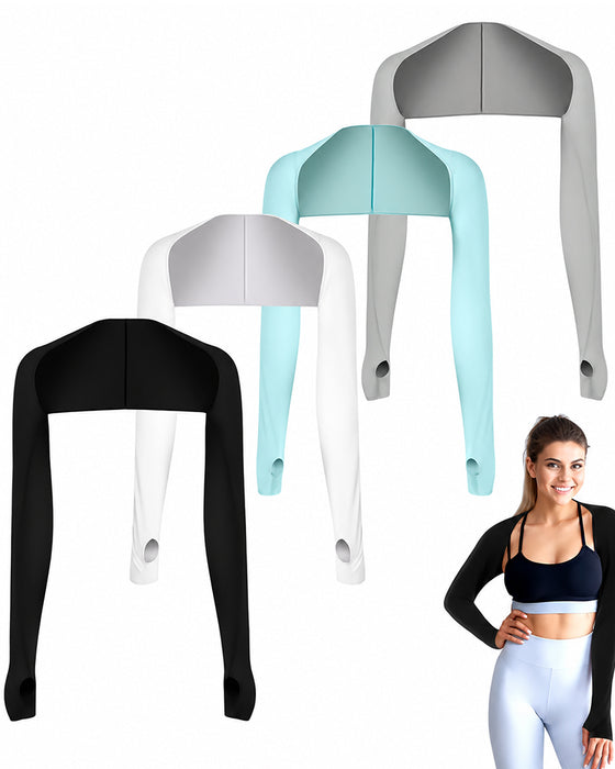 Damen 4er-Pack Kühlende UV-Schutz-Ärmel mit Daumenlöchern