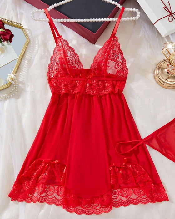 Set Spitze Sheer Schlaf Kleid