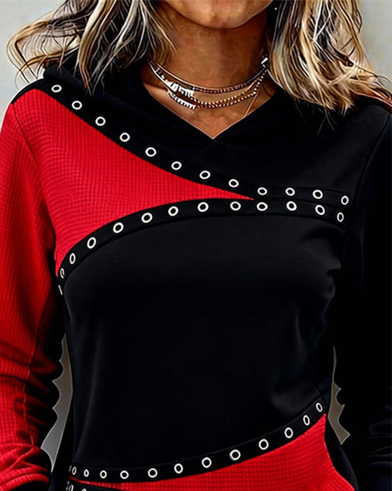 Lässiger Kapuzenpulli mit Farbkontrast