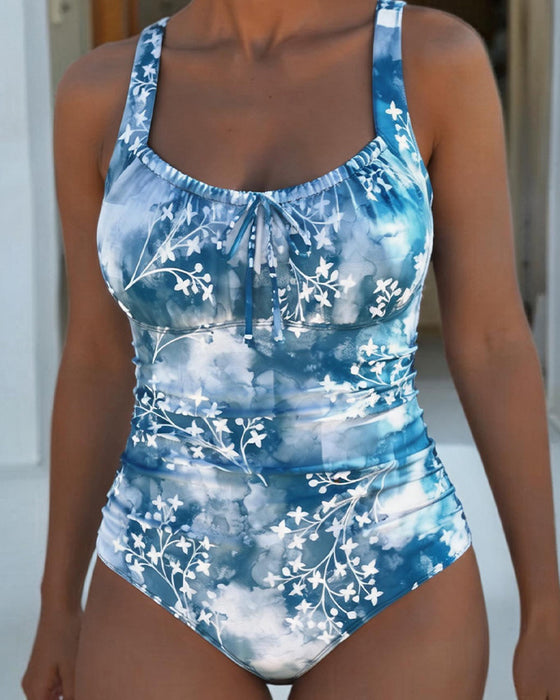 Einteilig Tie-Dye Blumig