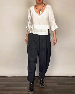 Freizeithosen Mit Retro-Streifen