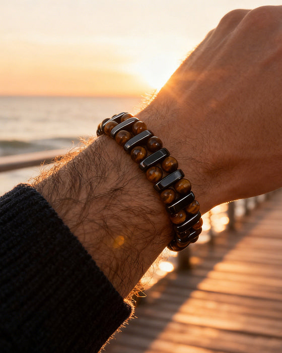 Natürliches Tigerauge Stein Armband