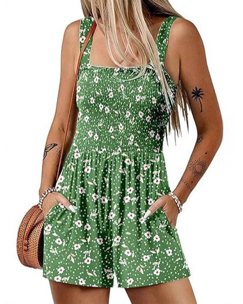 Jumpsuit geblümt lässig Träger-Shorts