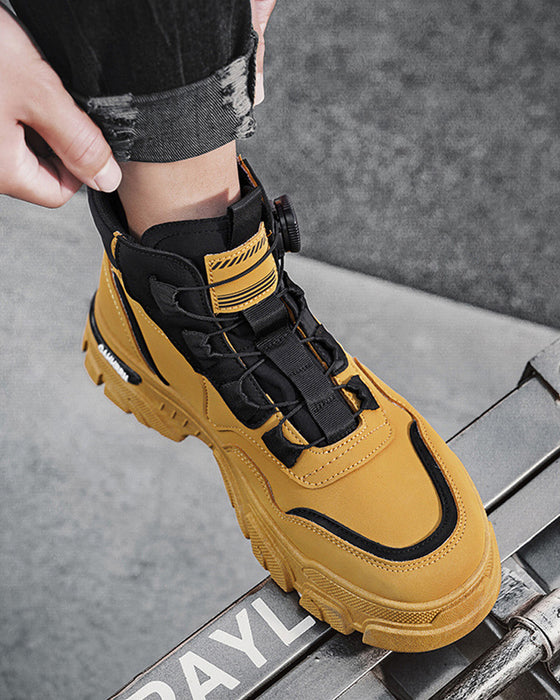 Schuhe Herren Outdoor Drehverschluss Arbeit 🔄👞 – Wasserdicht 💦, Rutschfest 🚶‍♂️, Bequem , Atmungsaktiv 🌬️