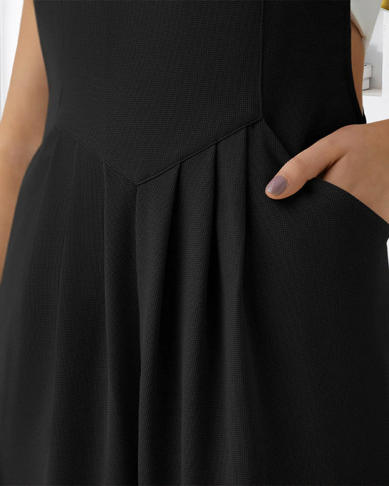 Jumpsuit Uni Farbe Plissiert