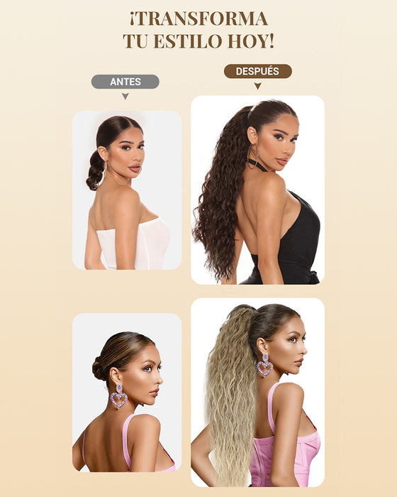 Lange Voluminöse Und Lockige Haarverlängerung