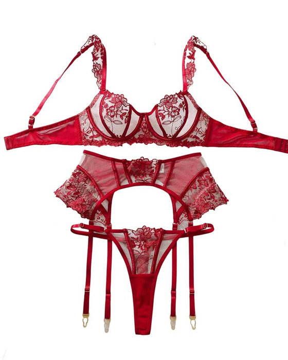 Strumpfhalter Lingerie Set 3 Teile