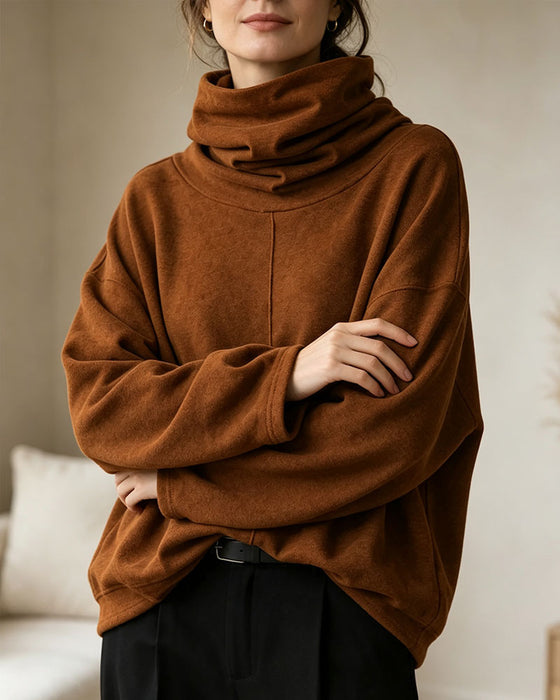 Sweatshirt Rollkragen Langarm Lässig