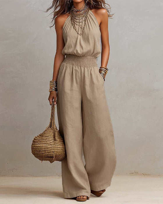 Overall Elegant Halter Gerafft