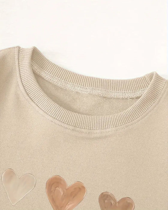 Sweatshirt Buntes Herzförmiges Pullover