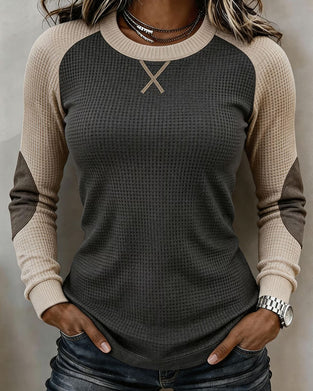 Top Rundhals Raglan Farbblock