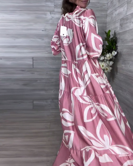 Kleid Weite V-Ausschnitt Casual