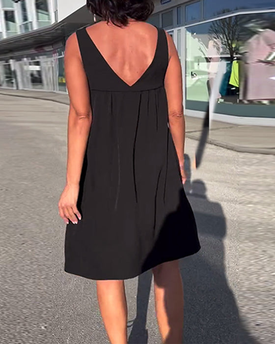 Kleid ärmellos einfarbig Shift