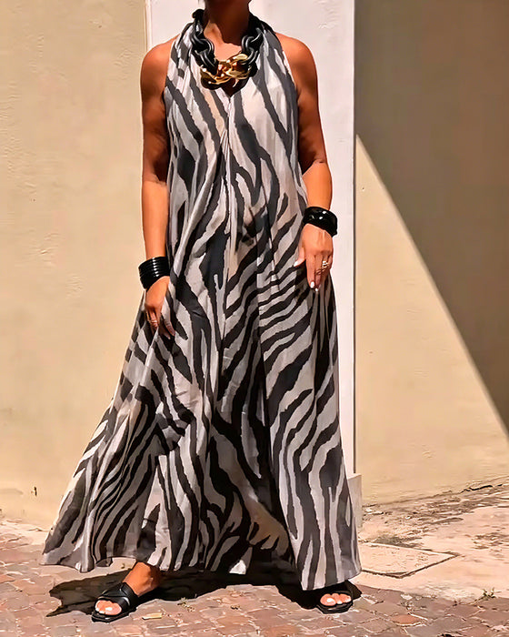 Maxikleid Halterausschnitt Printmuster