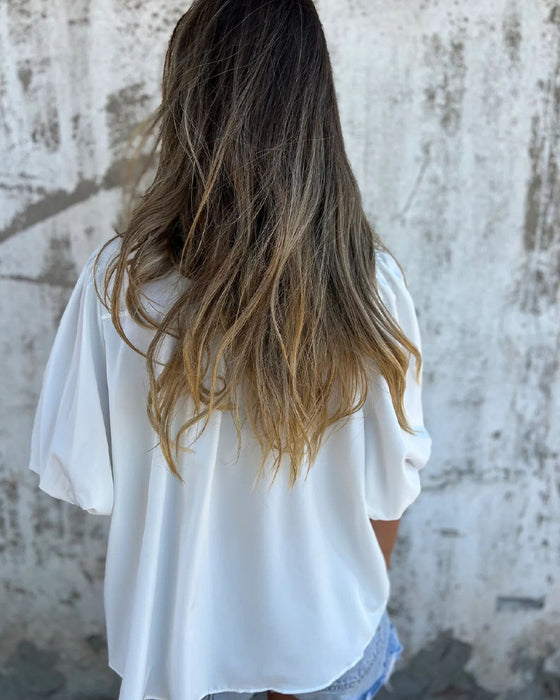 Bluse Casual Mode Kurzarm Einfarbig