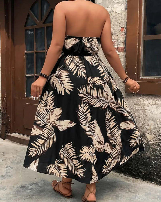 Set V-Ausschnitt Halter Ärmelloses Kleid + Shorts