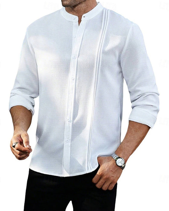 Herren Hemd Mode Mini-Mandarin-Kragen